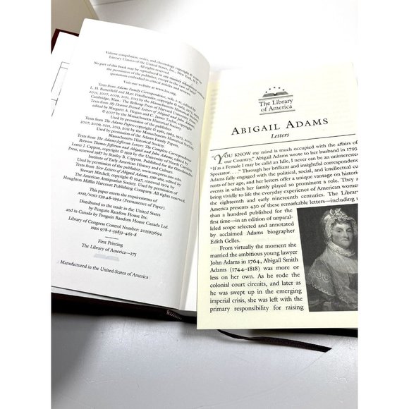 MARSHALL Writings & Abigail Adams Letters Library of America Books & Slip Covers - Picture 10 of 10